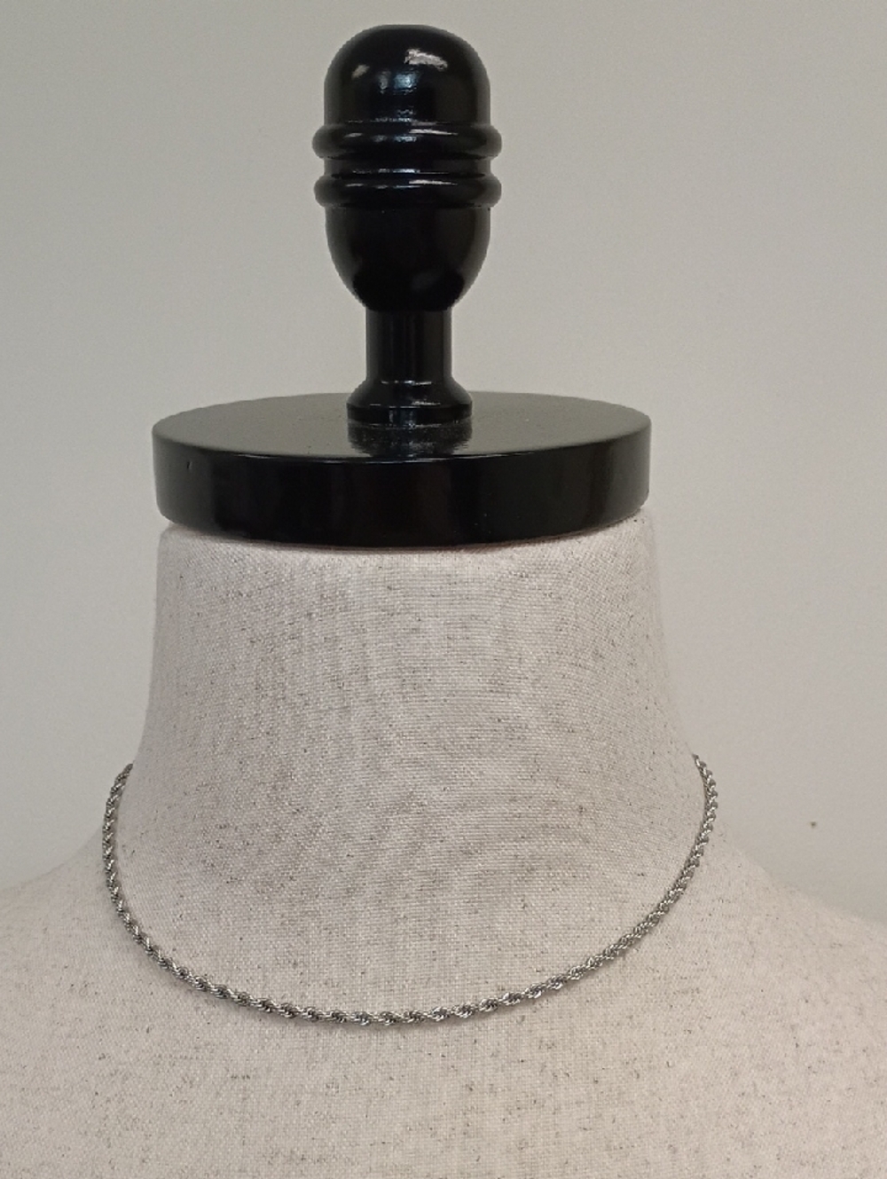 Silver Tone Rope Chain Choker Necklace Minimal Layering Short Chain